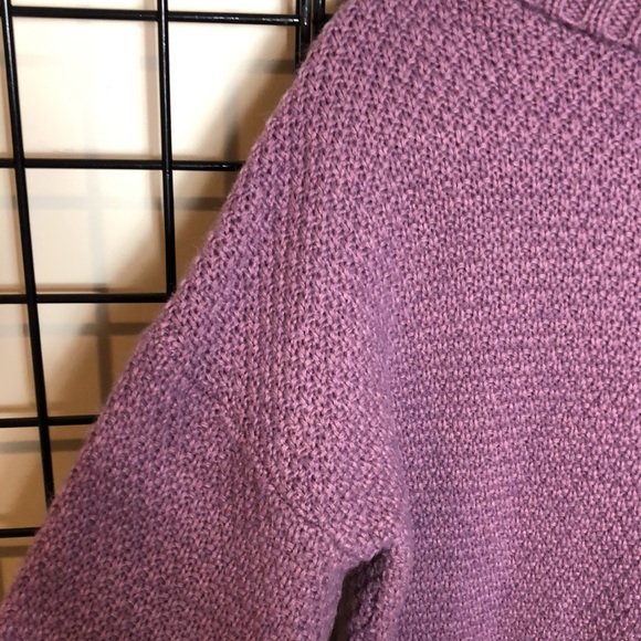 Talbots M Purple Cowl Neck Heavy Knit Sweater Drop Shoulder Warm & Cozy - Picture 6 of 9